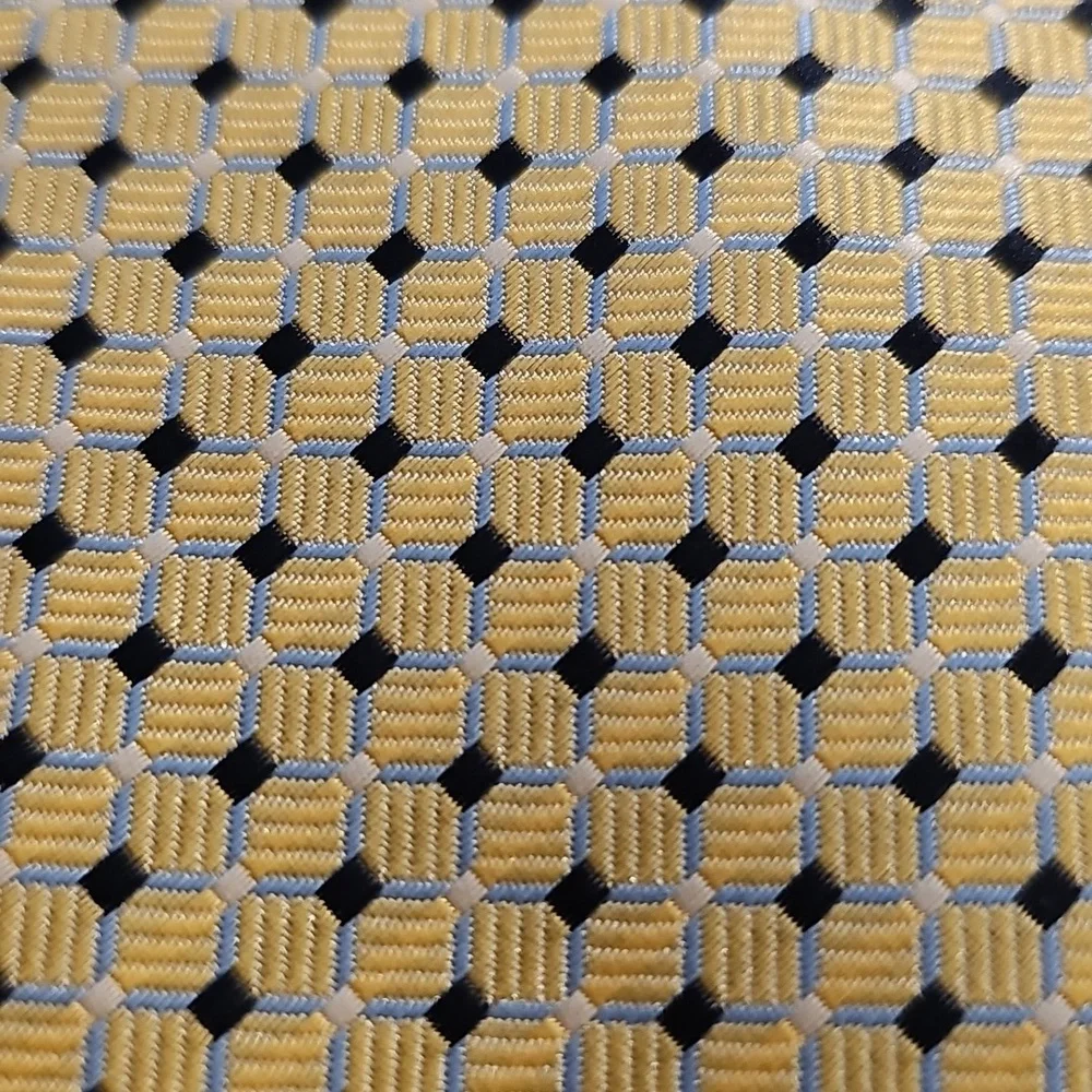 Classic Yellow and Gray Patterned Ties. Hand‎ Made. Very Good Used Condition